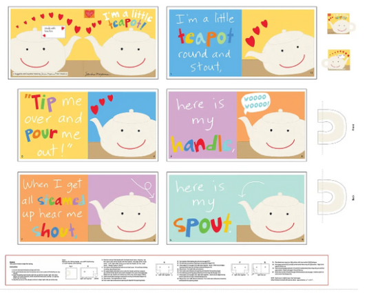 I'm a Little Teapot BOOK Panel - Instructions printed on panel by Studio e