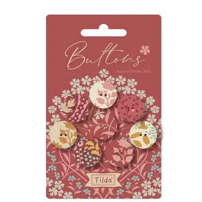 Buttons by Tilda - fabric covered 18mm - .72 inch - Set of 8