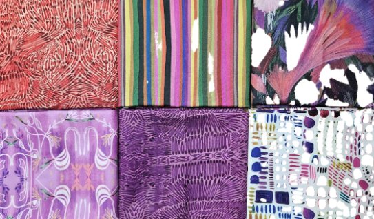 6 Fat Quarters - True Colors by Benartex - purples