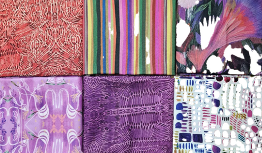 6 Fat Quarters - True Colors by Benartex - purples