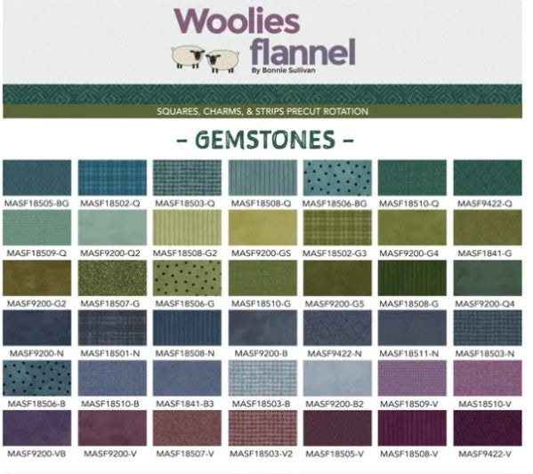 Maywood Studio - Woolies Flannel, Gemtones, Layer Cake