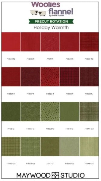 Maywood Studio - Woolies Flannel, Holiday Warmth, 10" squares